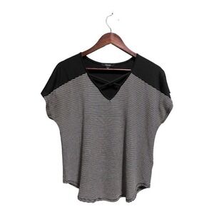 Black-and-white striped top by espresso size medium ￼‎